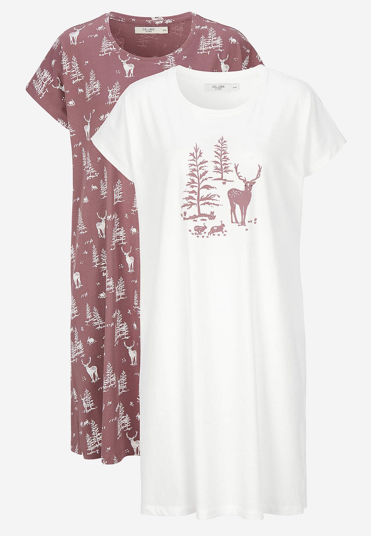 Kurzärmliges Nachtkleid mit 2er-Pack 2er-Pack
