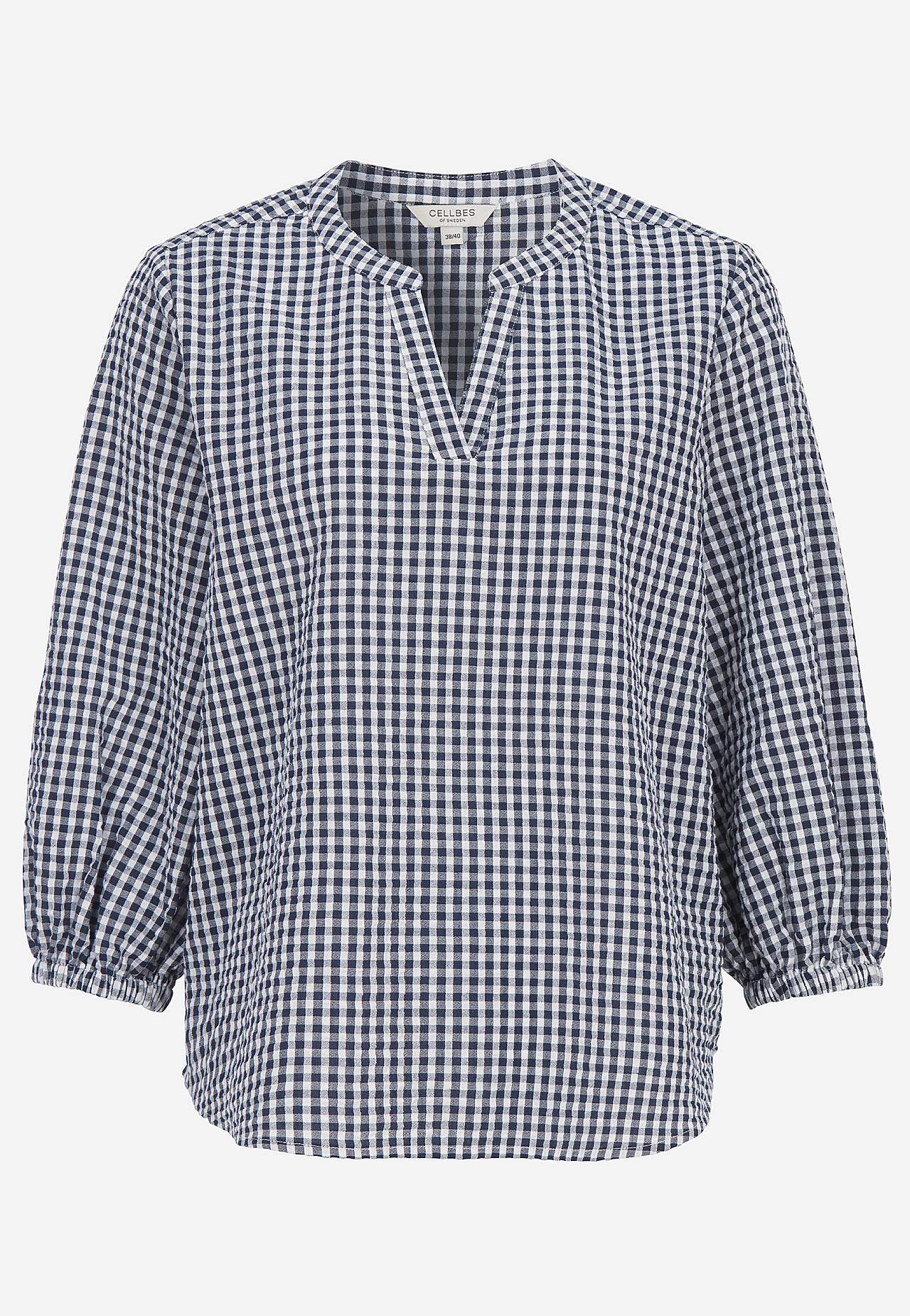 Kleinkarierte Bluse aus Seersucker