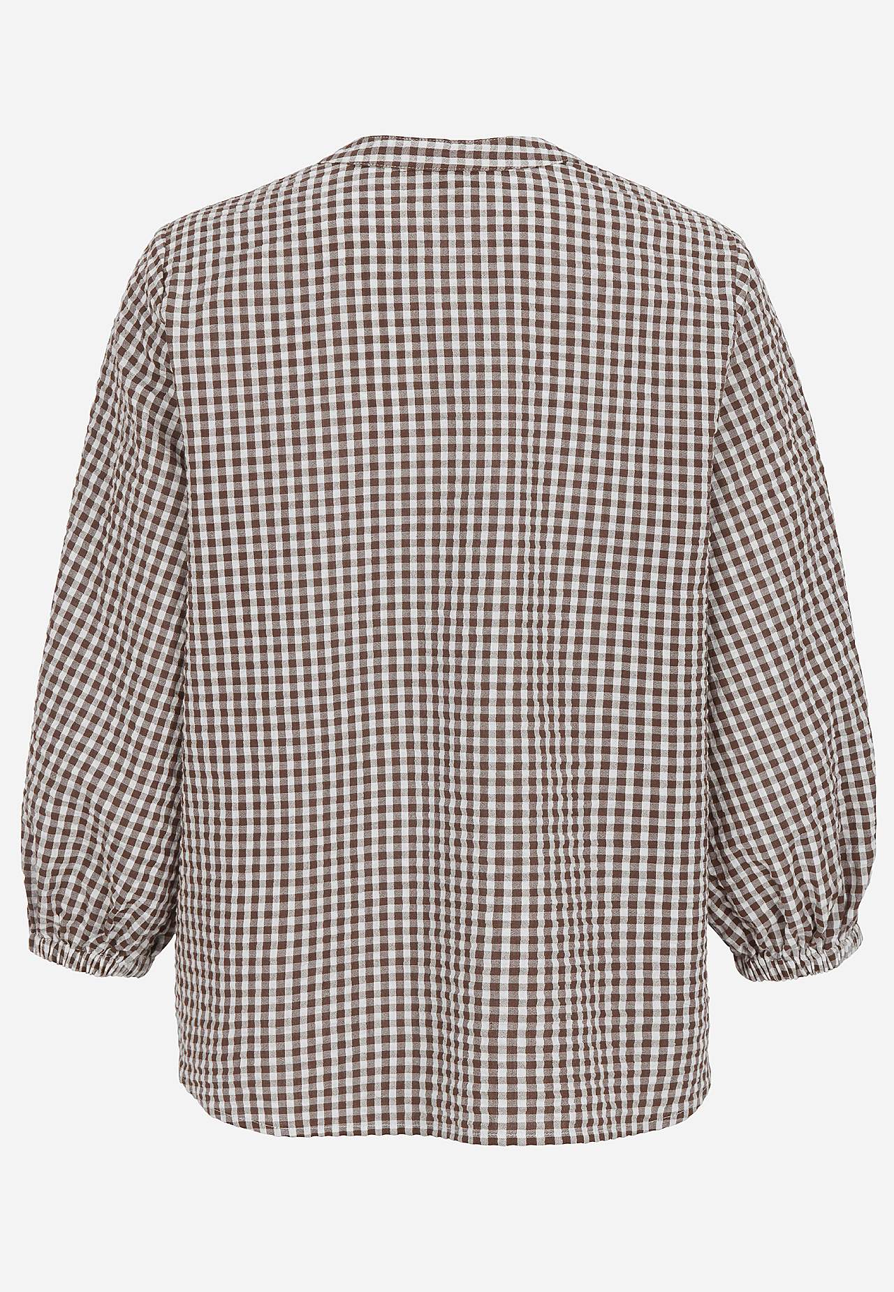 Kleinkarierte Bluse aus Seersucker
