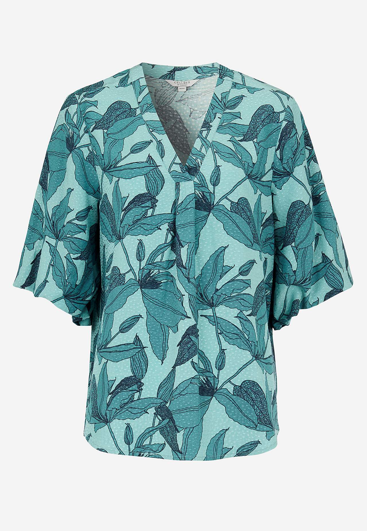 Gewebte Bluse mit Puffärmel