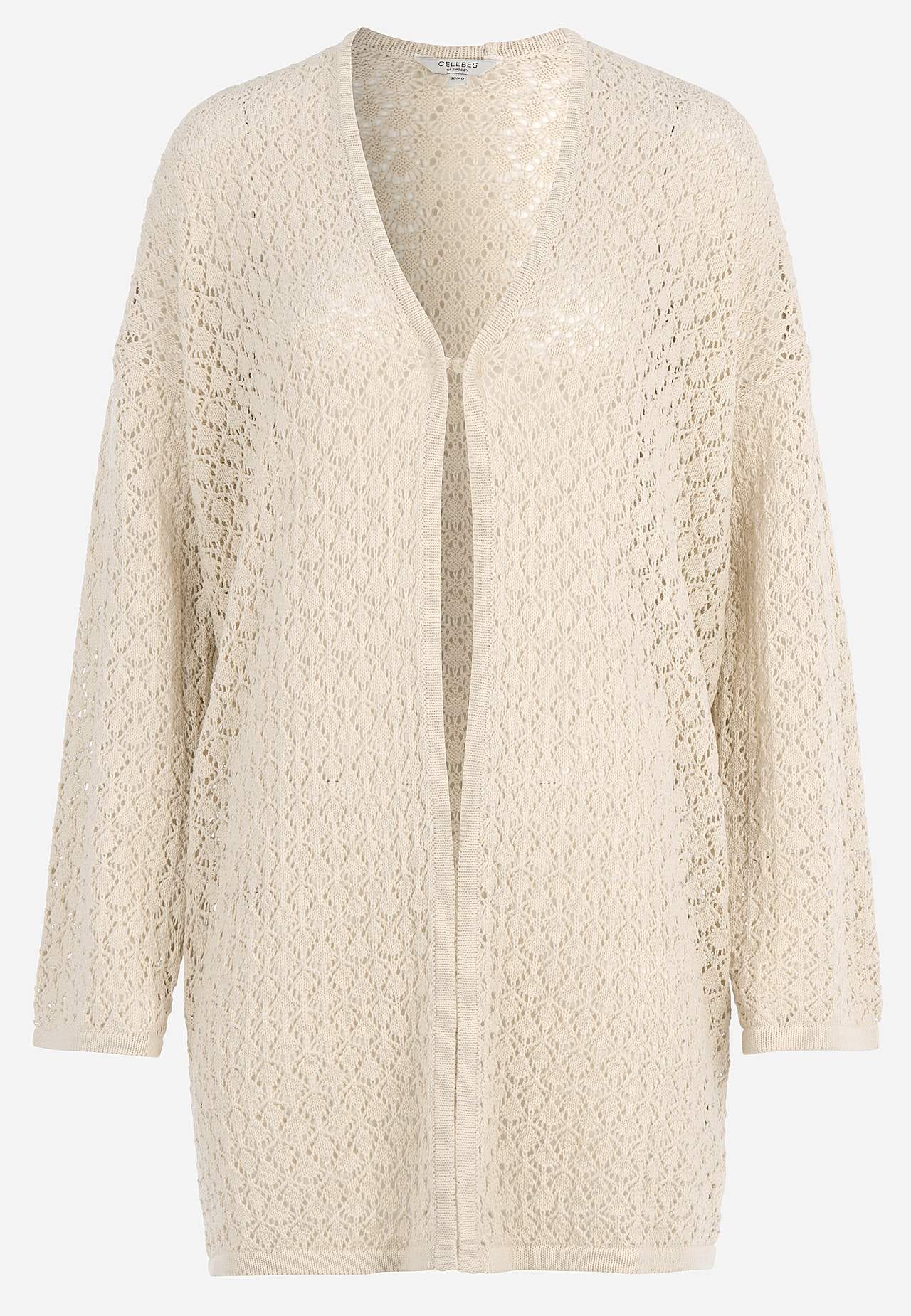 Gestrickter Cardigan mit Lochmuster