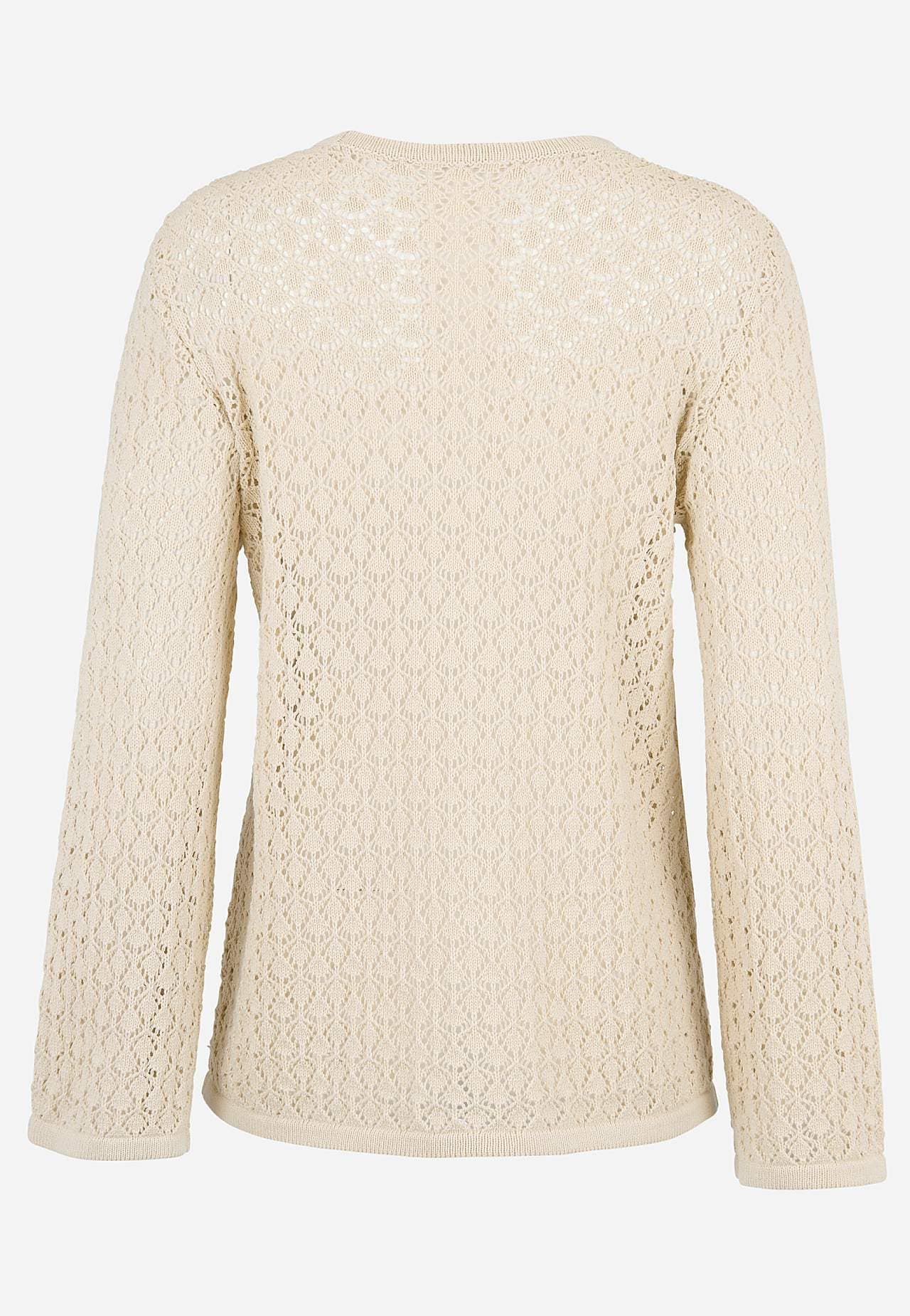 Gestrickter Pullover mit Lochmuster