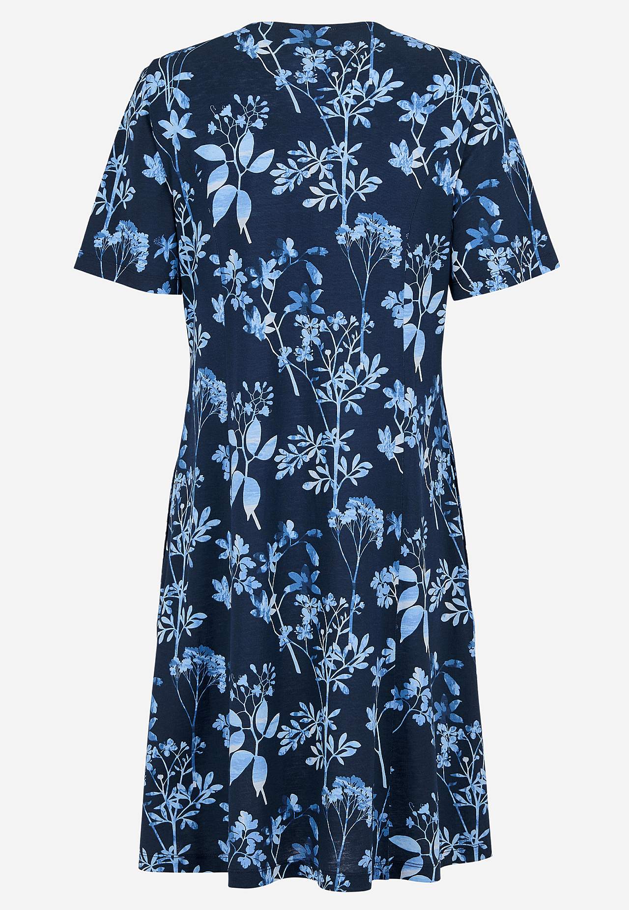 Gemustertes Jerseykleid mit Taschen