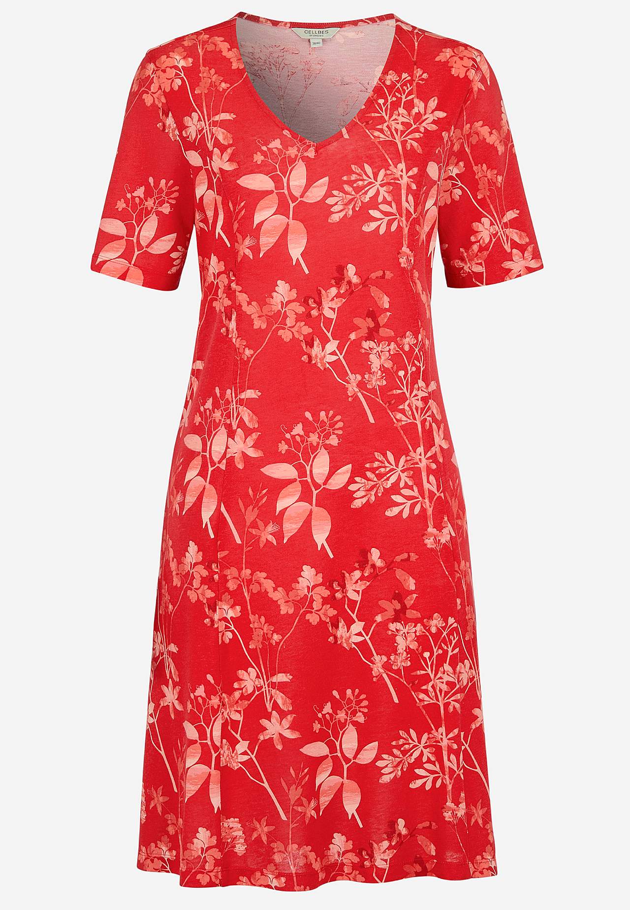 Gemustertes Jerseykleid mit Taschen