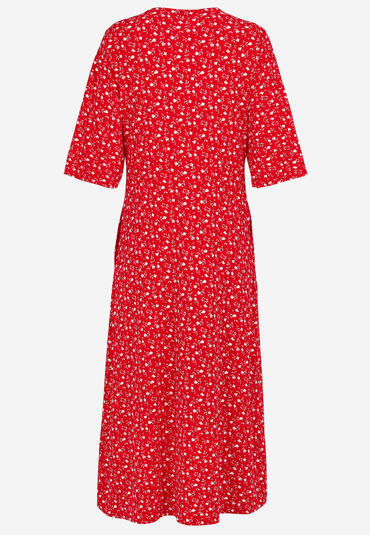 Jerseykleid mit einem Blumen-Muster und Taschen