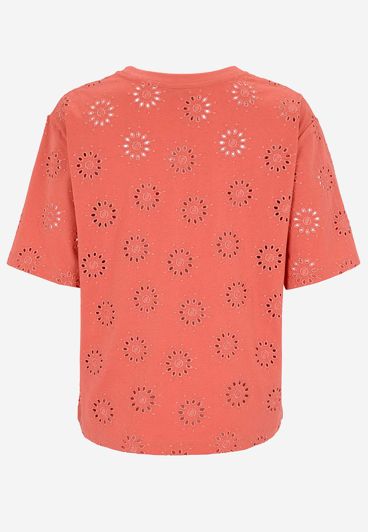 Jersey-Top mit gesticktem Lochmuster