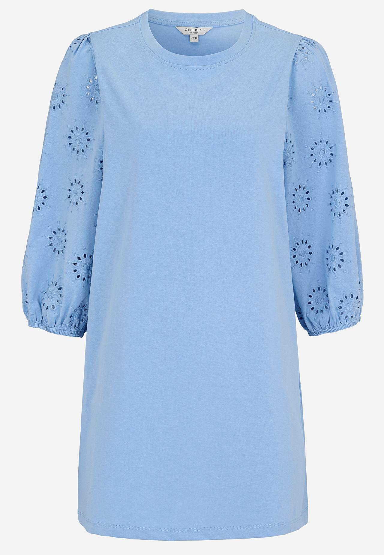Jersey-Tunika mit gestickten Ärmeln
