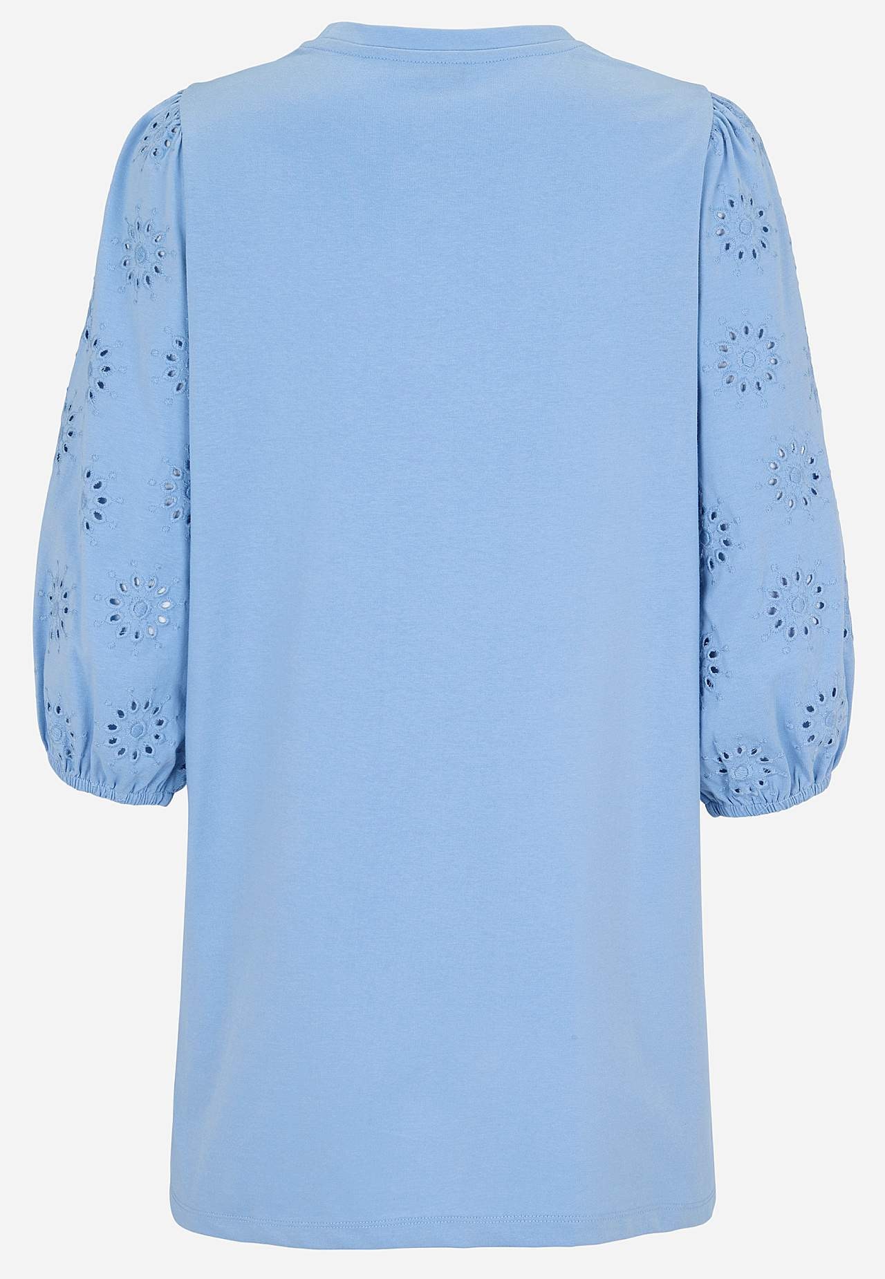 Jersey-Tunika mit gestickten Ärmeln