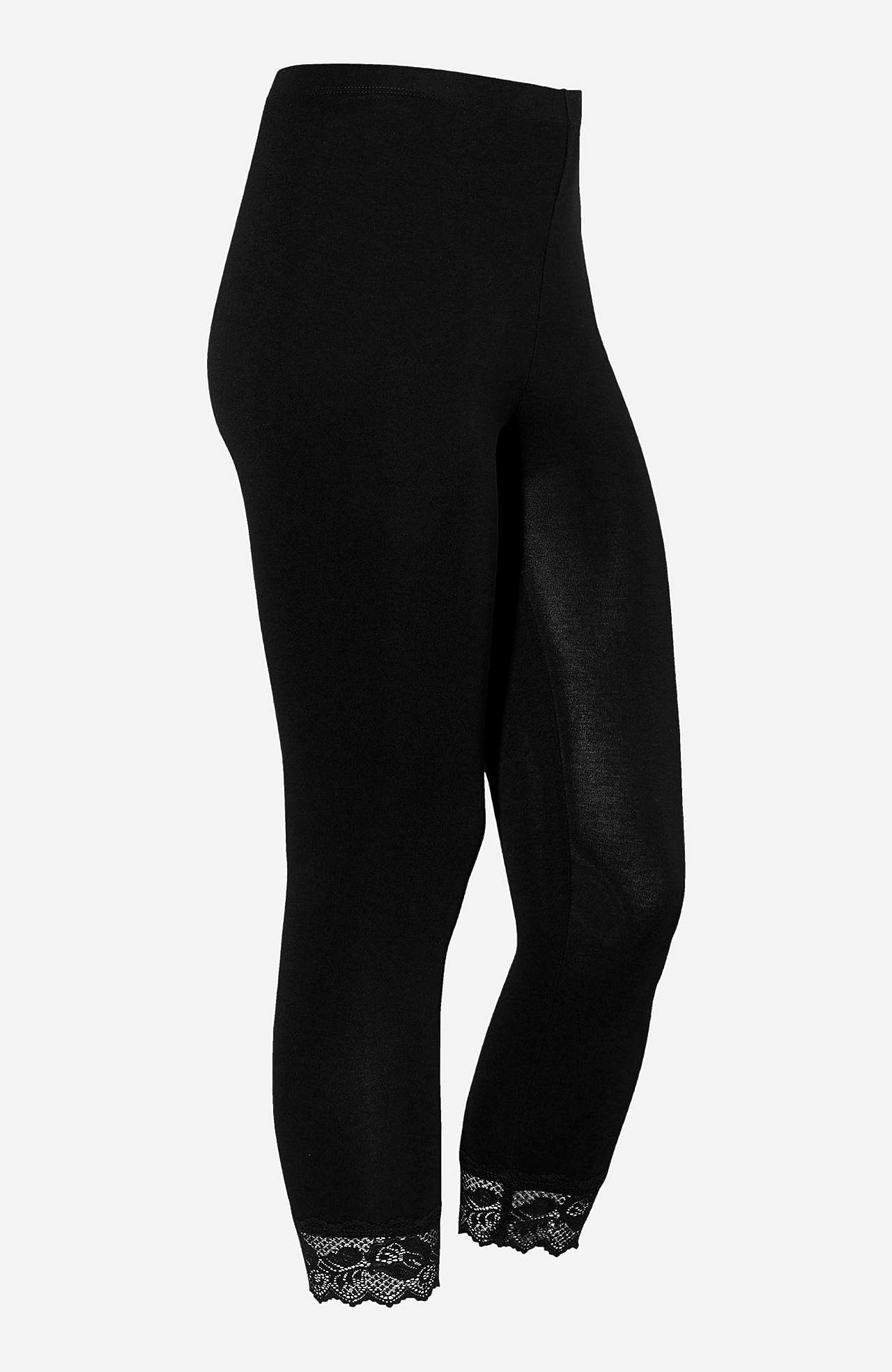 Capri-Leggings mit Spitze