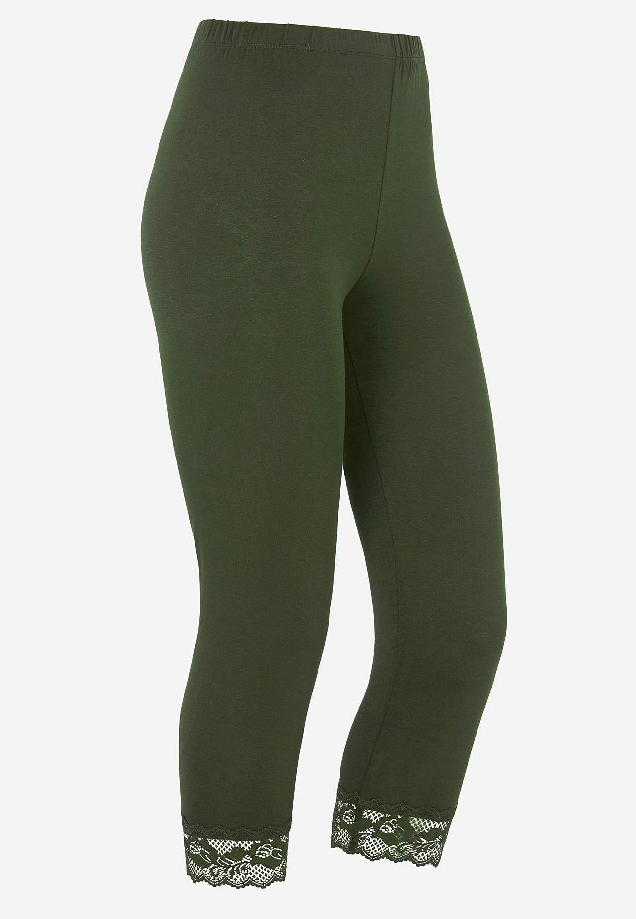 Capri-Leggings mit Spitze