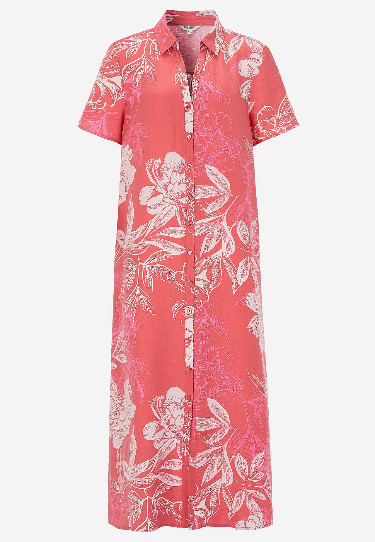Blumiges Hemdkleid aus weicher Viskose