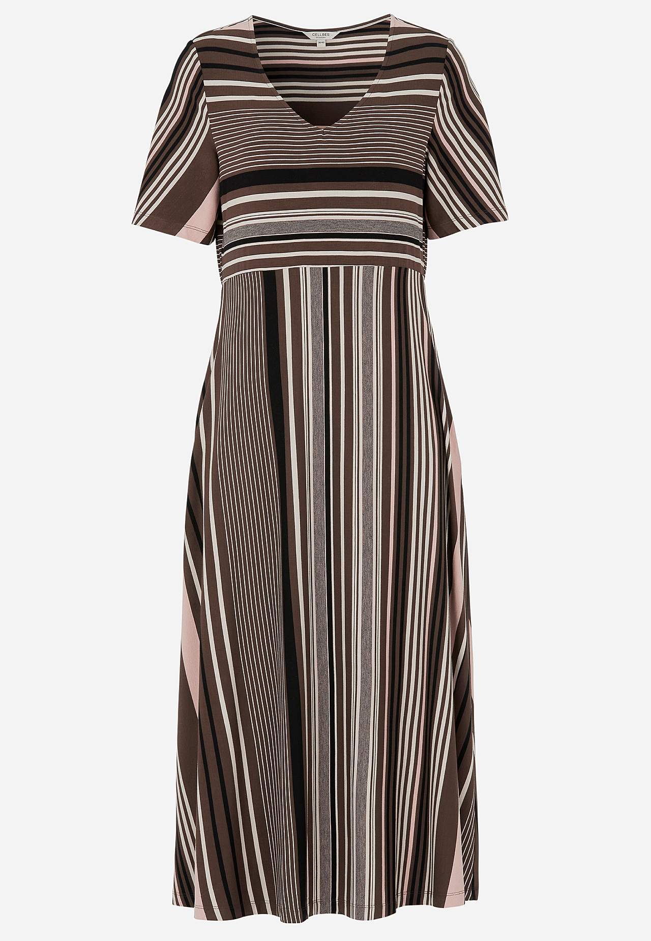 Gemustertes Viskosekleid mit Taschen