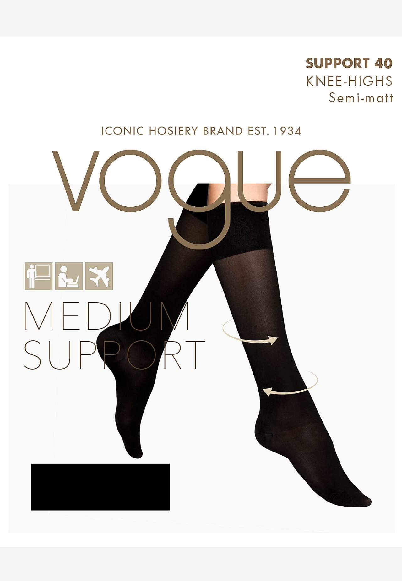 Kniestrümpfe mit mittlerer Unterstützung Support Knee 40 den