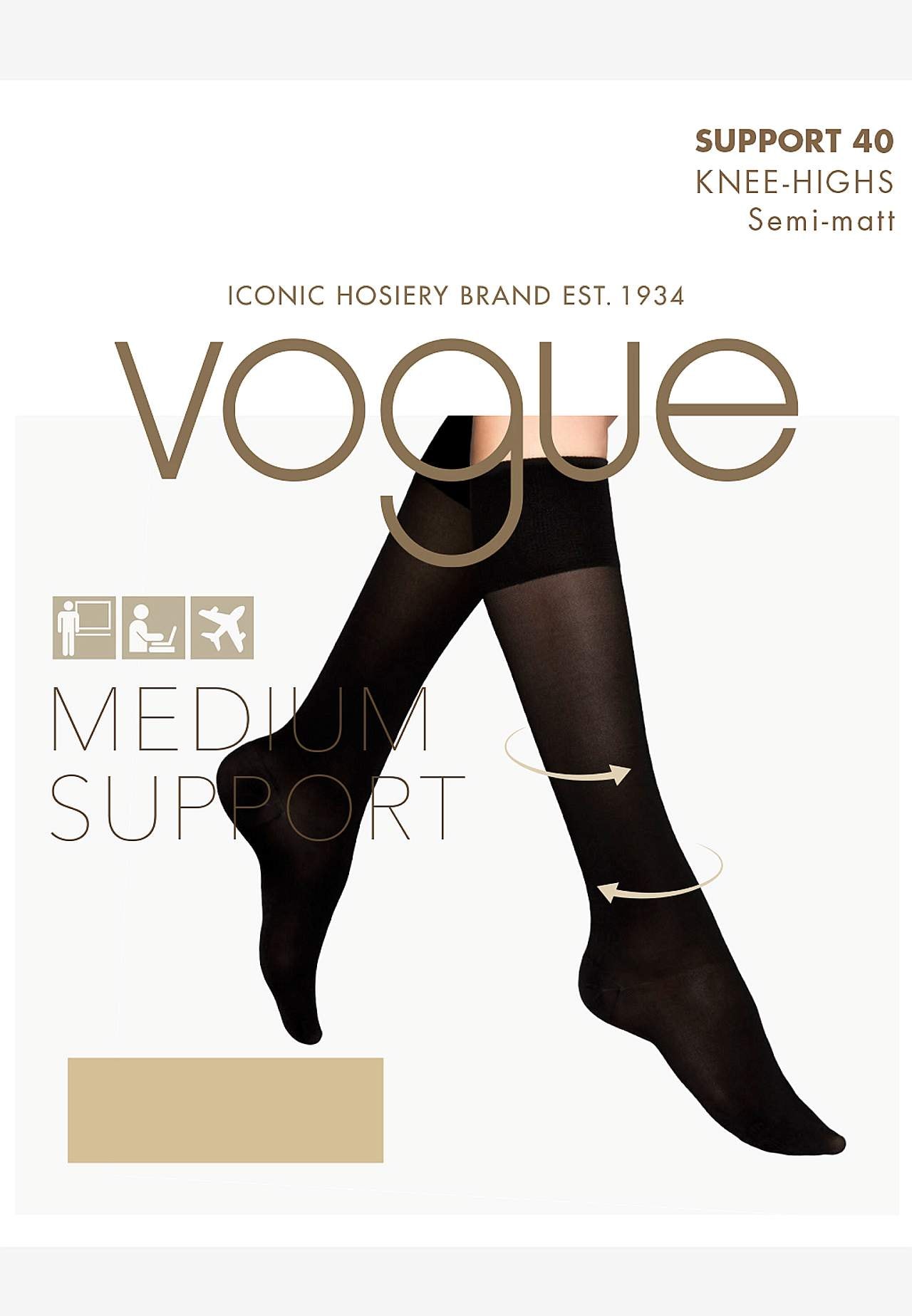 Kniestrümpfe mit mittlerer Unterstützung Support Knee 40 den