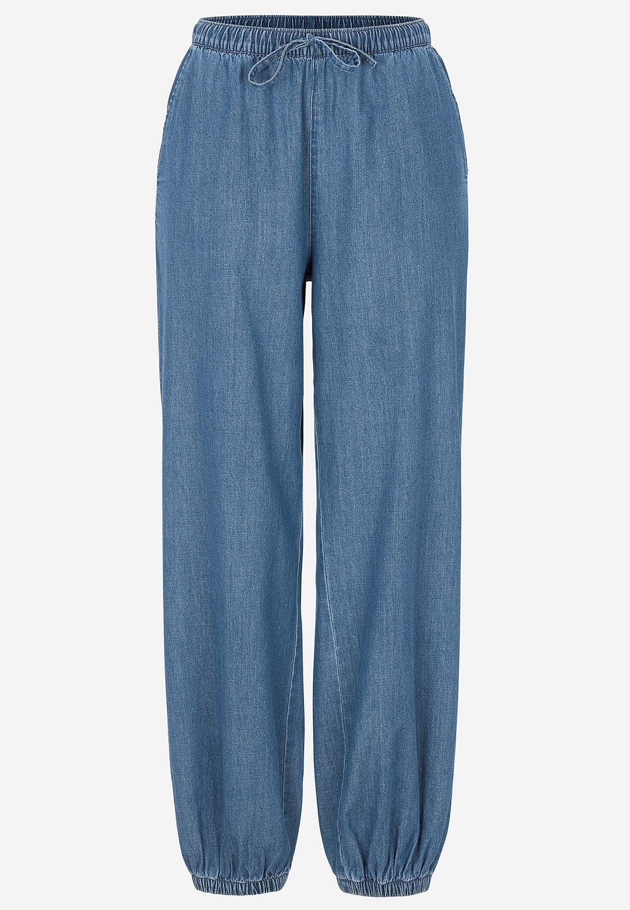 Hose aus leichtem Denim mit hohem Schnitt